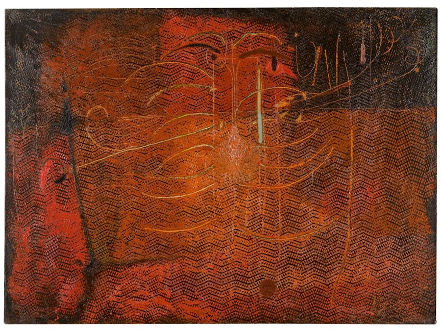 Antoni Tàpies, Inquietant, signed, titled and dated 1954 on the reverse, oil on canvas. Image © Sotheby's