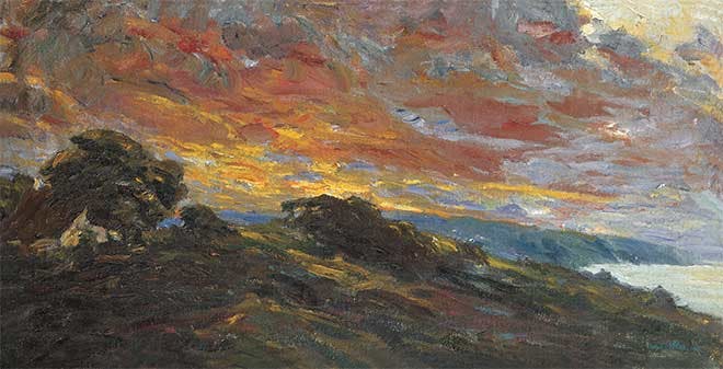 EMIL NOLDE. "Herbstabend auf Alsen" (1903). Imagen vía: Villa Mondriaan