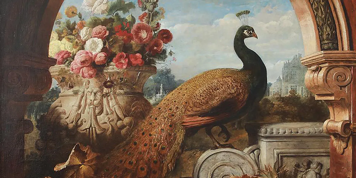 George Lance (1802-1864), Now Reigns Here a Very Very Peacock. Photo © New Orleans Auction Galleries (détail)