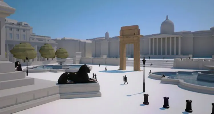 Palmyra Arch of Triumph rises in Trafalgar Square
