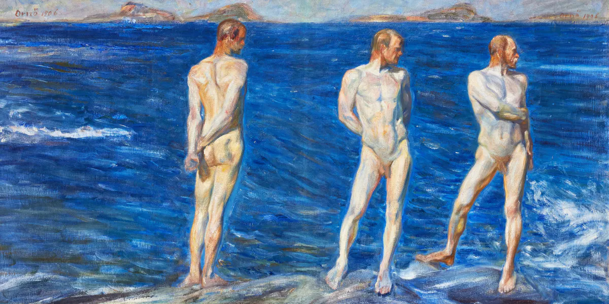 J.A.G. Acke (1859-1924), 'Östrasalt', olja på uppfodrad duk, 98 x 136 cm, signerad "Till Sigurd Ornö 1906. En studie till Östra Salt från Acke". Foto © Stockholms Auktionsverk (beskuren)