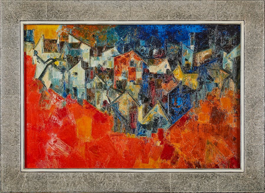 Sayed Haider Raza (1922-2016), Village, oil on canvas, 60 x 90 cm. Image © Neo Enchères