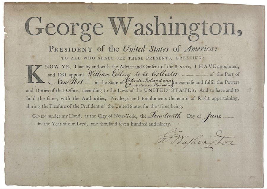 George Washington Handwritten Letter from Presidency for Sale