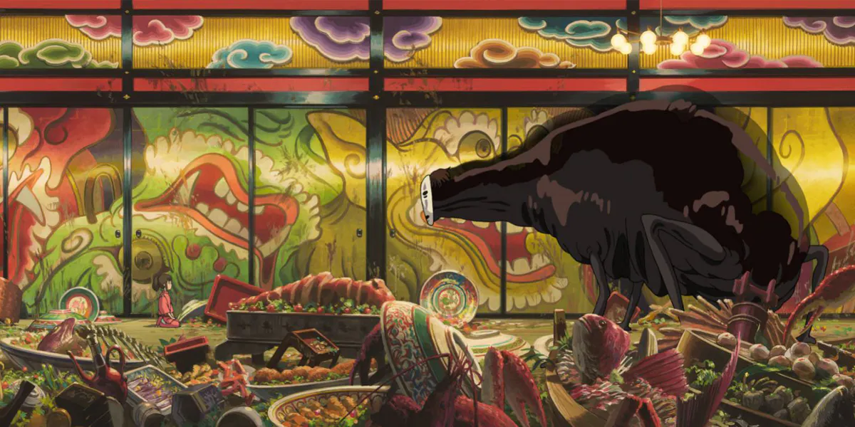 Spirited Away, Chihiro presented to No Face (détail) © 2001 Studio Ghibli NDDTM
