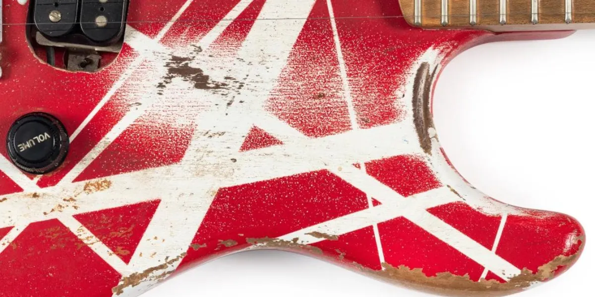 Chitarra "Hot for Teacher" di Eddie Van Halen. Immagine © Sotheby's (dettaglio)