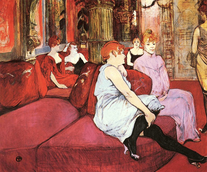 Henri de Toulouse-Lautrec, ‘The Salon de la Rue des Moulins’ 1894-95, pastel on paper 111.5 × 132.5 cm, Musée Toulouse-Lautrec, Albi. Photo public domain