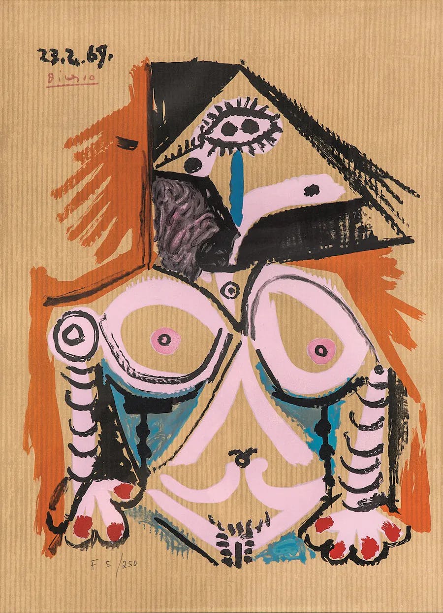 Pablo Picasso (after), Portrait imaginaire 23.2.69. 1969. Image © Incanto casa d'aste