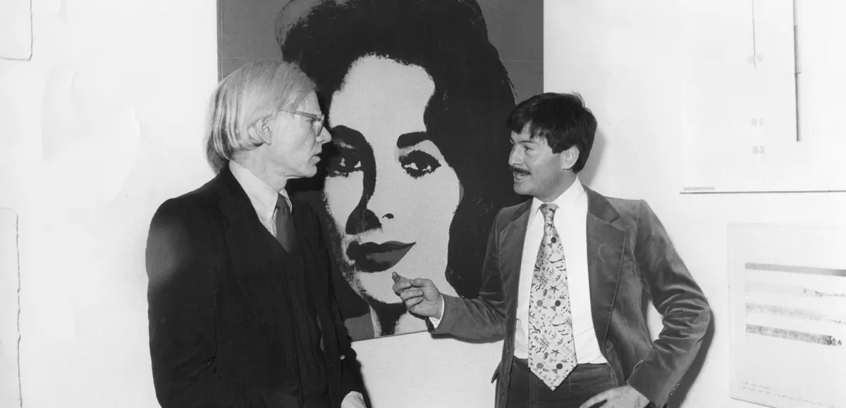 Jan Eric Löwenadler tillsammans med Andy Warhol. Foto via Bukowskis MyNewsDesk