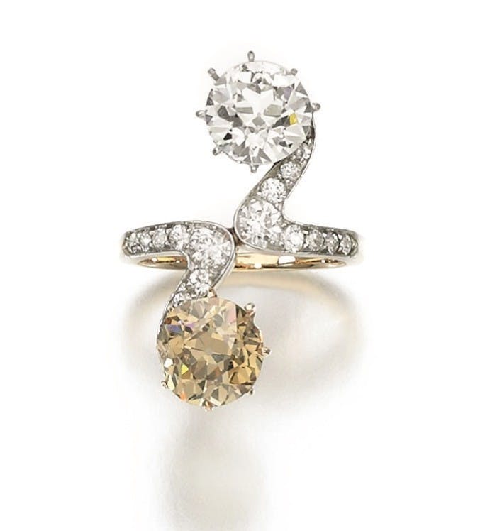 Anello con diamanti Toi et Moi, discendenti della famiglia Bloch-Bauer, immagine © Sotheby's