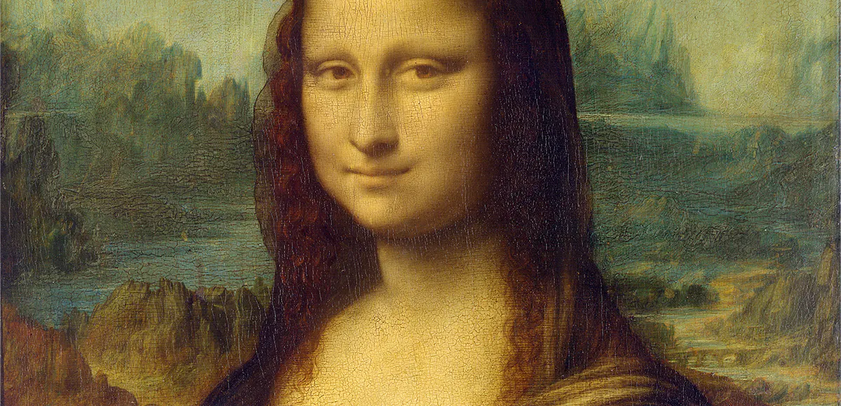 Leonardo da Vinci (1452 - 1519), Mona Lisa, circa 1503-05, olio/legno di pioppo, 77 × 53 cm, Museo del Louvre, Parigi. Immagine di dominio pubblico (dettaglio)