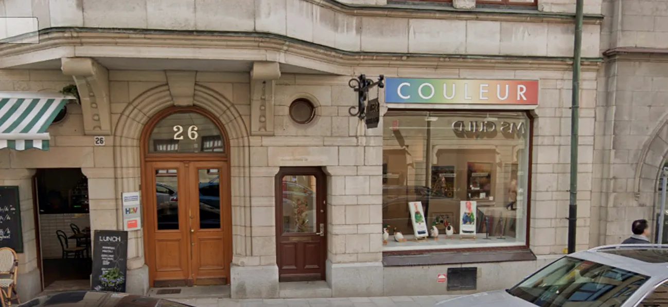 Galería Couleur på Östermalm en Estocolmo . Foto: Vía Google