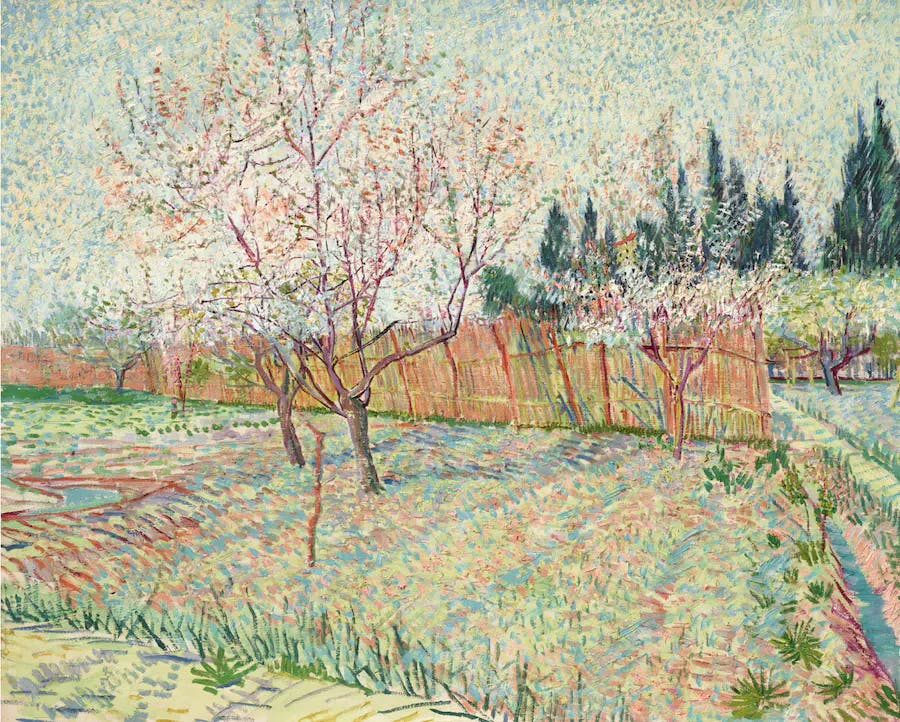 Vincent van Gogh (1853-1890), Verger avec cyprès, Arles, avril 1888, huile sur toile, 65,2 x 80,2 cm. Image © Christie's