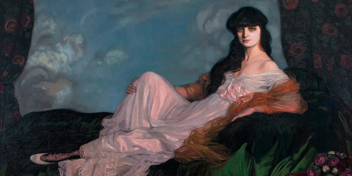 Ignacio Zuloaga, Comtesse Mathieu de Noailles, Anna Elisabeth de Brancovan, 1913, Öl/Lwd. Foto gemeinfrei (Detail)