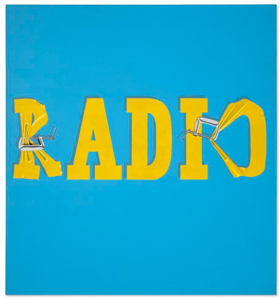 Ed Ruscha, Hurting the Word Radio #2. 1964, oil on canvas. Image: Christie's