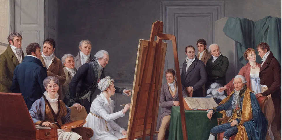 Marie-Gabrielle Capet, ‘The time in the Atelier of Madame Vincent around 1800’, 1808, oil on canvas, Neue Pinakothek collection (detail). Photo public domain