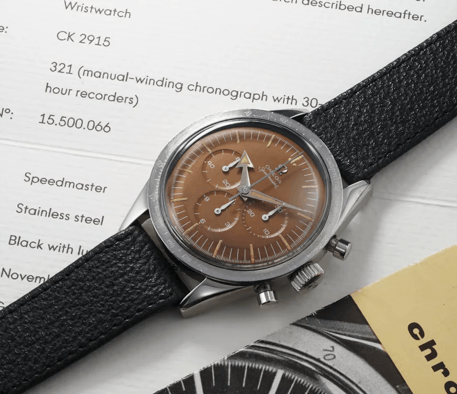 In November 2021, a new auction record for an Omega was set when a model with reference number 2915-1 from 1957 was sold at Phillips for 3,115,500 Swiss francs. Photo © Phillips
