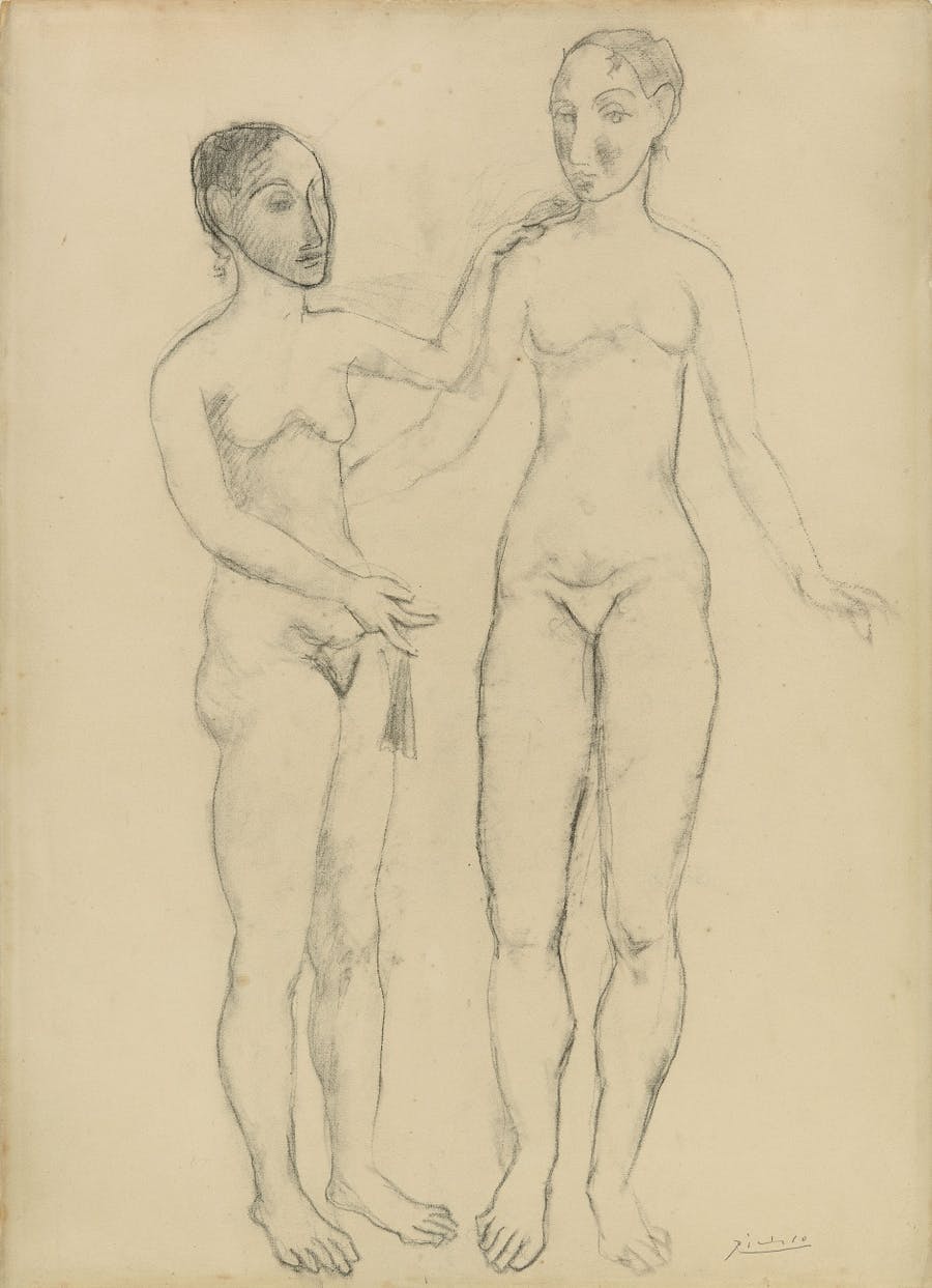 Pablo Picasso, Deux femmes nues se tenant, matita su carta vergata, signed, 1906 | Photo: © Lempertz