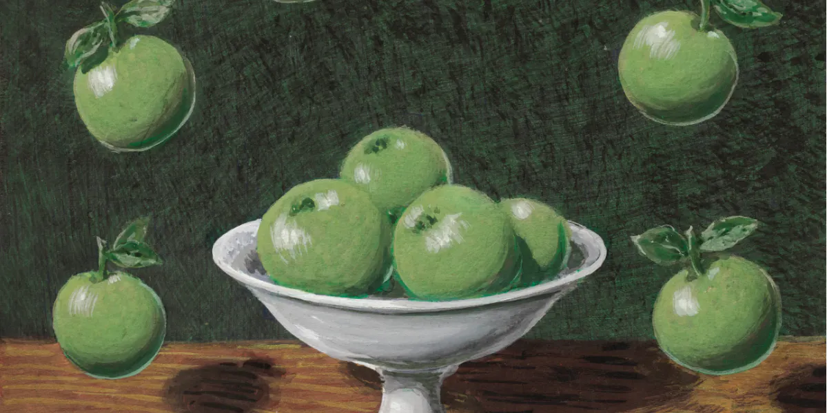 René Magritte (1898-1967), Le principe d'Archimède, 1952, gouache su carta. Offerto alla vendita serale The Art of The Surreal da Christie's il 7 marzo. Foto © Christie's