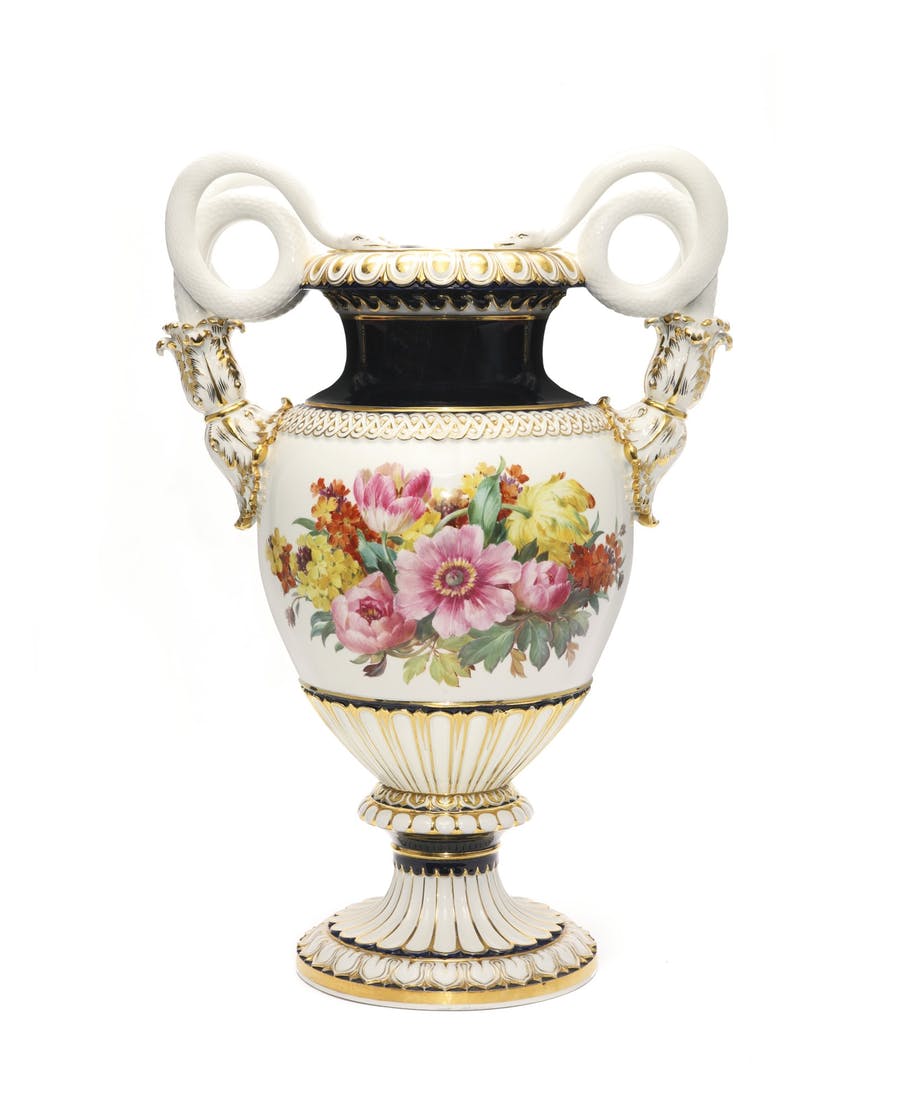Meissenの文鎮 Bonhams : An extremely rare pair of Meissen red-ground