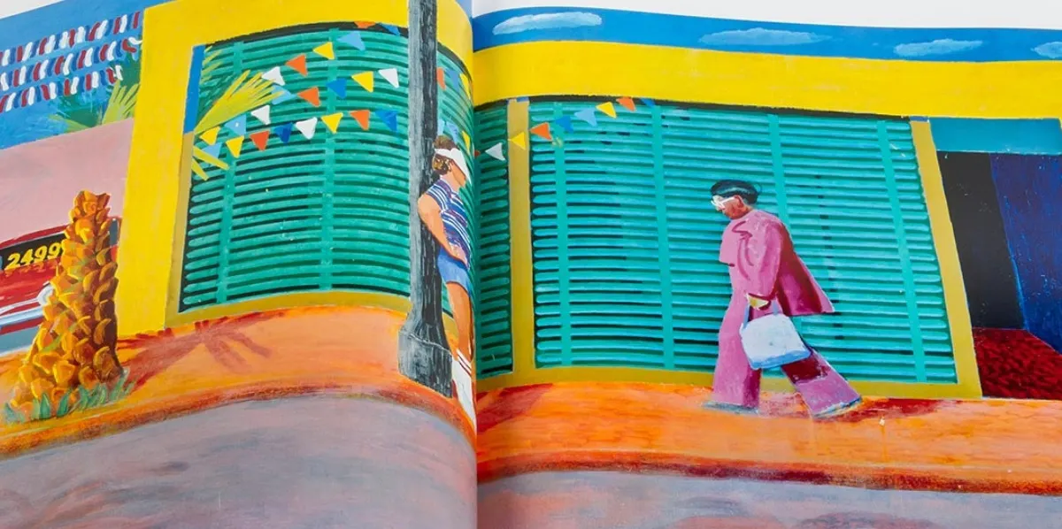 David Hockney, 'A Bigger Book', Taschen, Cologne, 2016 with Marc Newson book stand [detail]. Photos: © Eppli