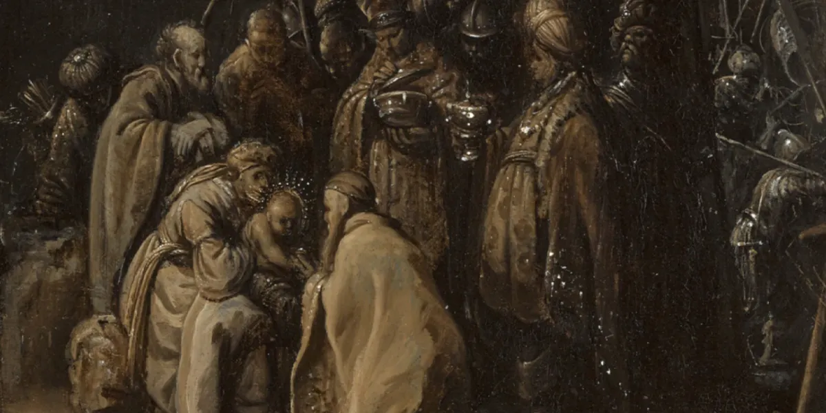 Rembrandt van Rijn (1606 Leida - 1669 Amsterdam), L'adorazione dei Magi, olio/quercia, 24,5 x 18,5 cm. Foto © Sotheby's (dettaglio)