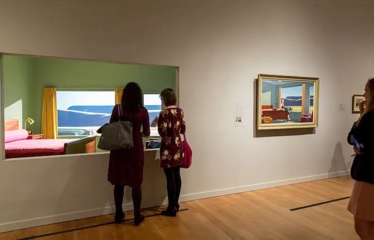 Exposición de Edward Hopper and the American Hotel. Foto vía El Museo de Bellas Artes de Virginia