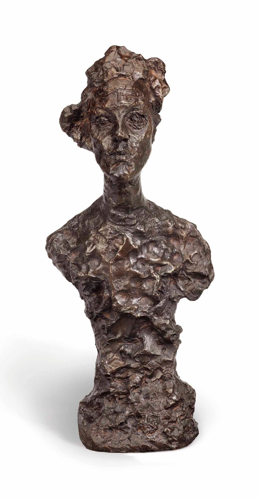 Alberto Giacometti (1901-1966), Buste d'Annette VI, 1964, bronze with patina, 59.5 cm. Image via Christie’s.