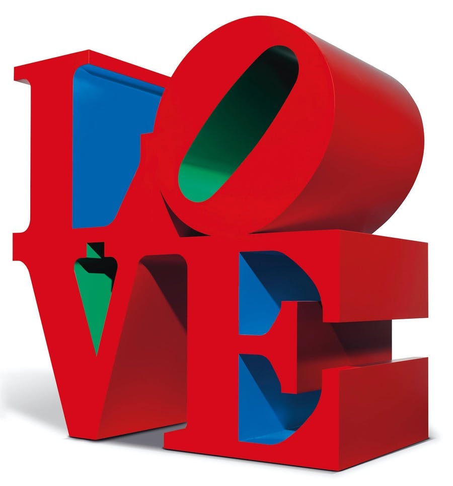 Robert Indiana, LOVE, 1966-1998, sculpture sold for $1.8 million at Christie's in 2018. Image © Christie's