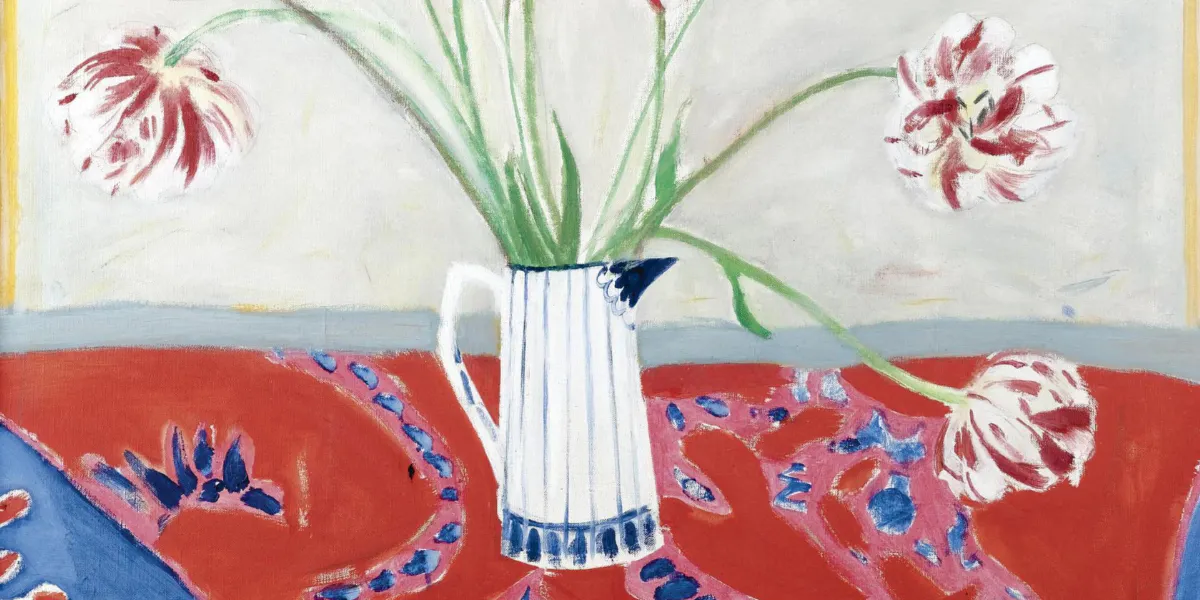Elizabeth Violet Blackadder, R.S.A., R.A. (1931-2021), Rembrandt Tulips, oil on canvas, signed and dated 1975. Photo © Sotheby's