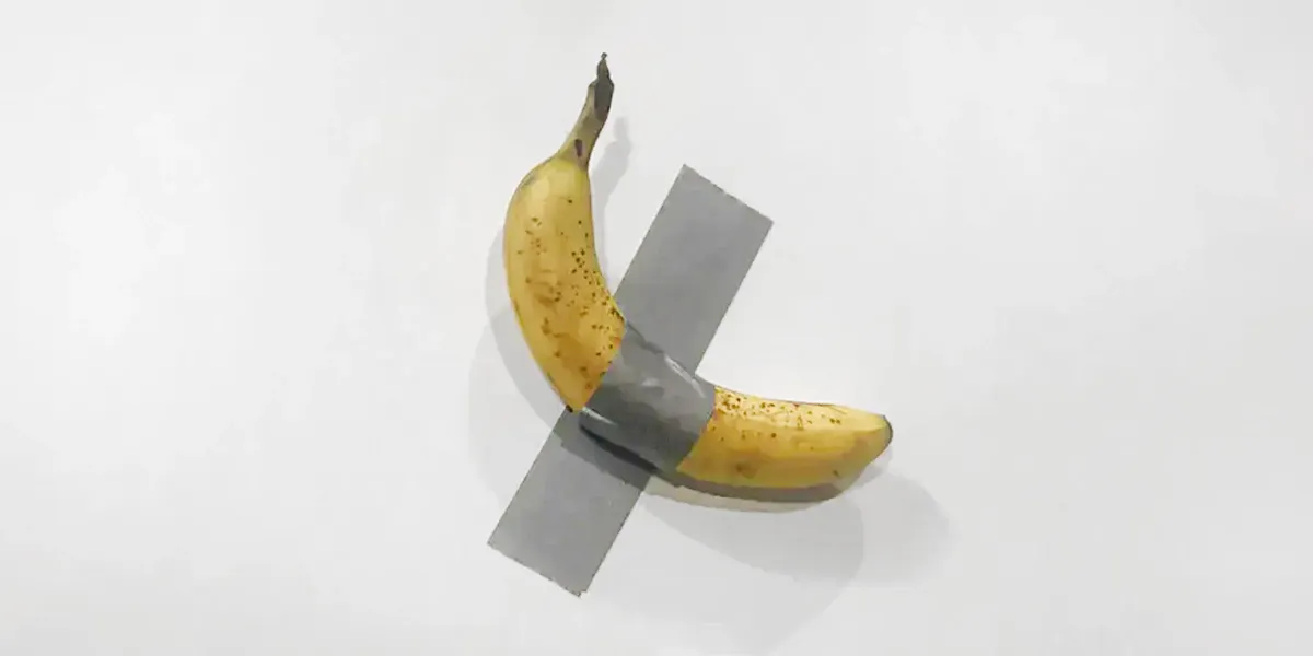 « Comedian » de Maurizio Cattelan, Art Basel Miami Beach, 2019. Photo © Kira Reinke, US Editor Barnebys (détail)
