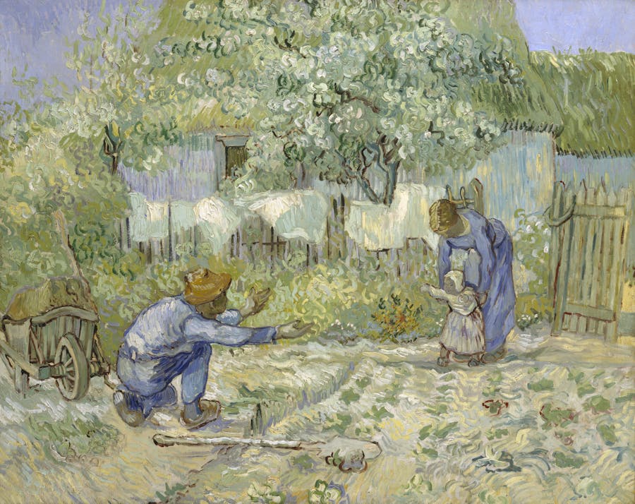 Vincent van Gogh, First Steps, after Millet, 1890, oil o canvas. Photo public domain