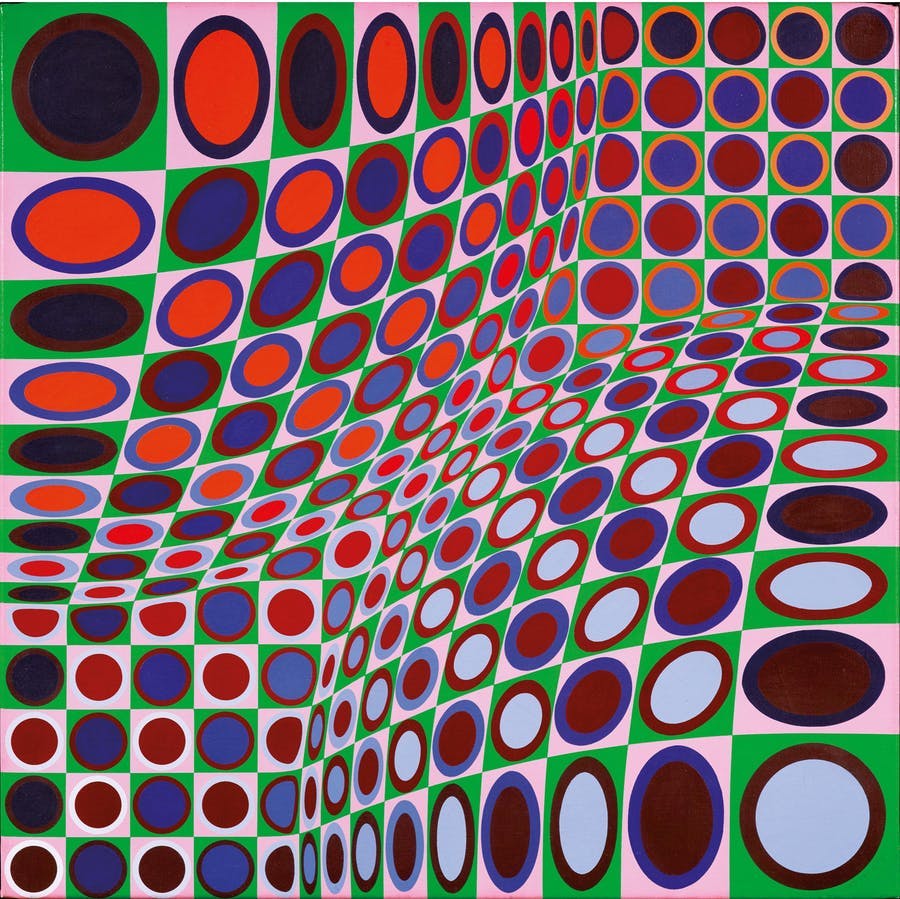 Victor Vasarely, ‘Biond-W’, 1971-74, acrylic on canvas. Photo © Dorotheum