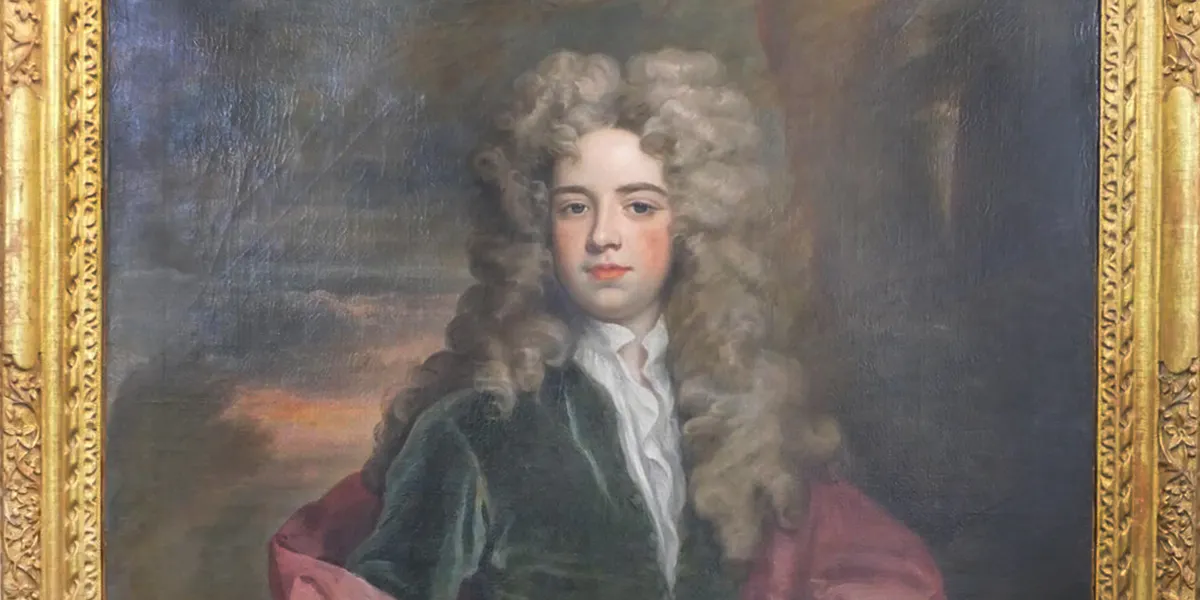 Sir Godfrey Kneller (1646-1723), Three-quarter-length portrait of a gentleman with sword and dog, oil on canvas (detail). Photo ©  P.F. Windibank