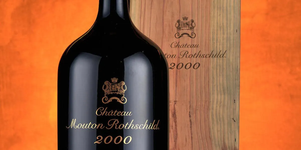 Château Mouton Rothschild 2000, Pauillac 1er Cru Classé, 1 Nebuchadnezzar (15 liters). Image © Bonhams (detail)