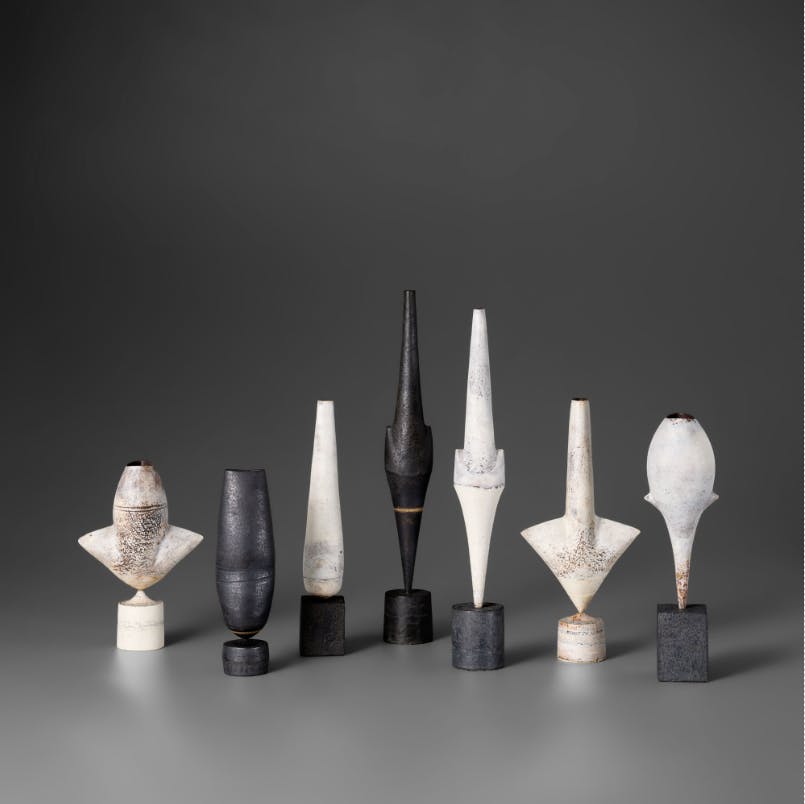 Hans Coper, sju ‘Cycladic'-verk. Foto © Phillips