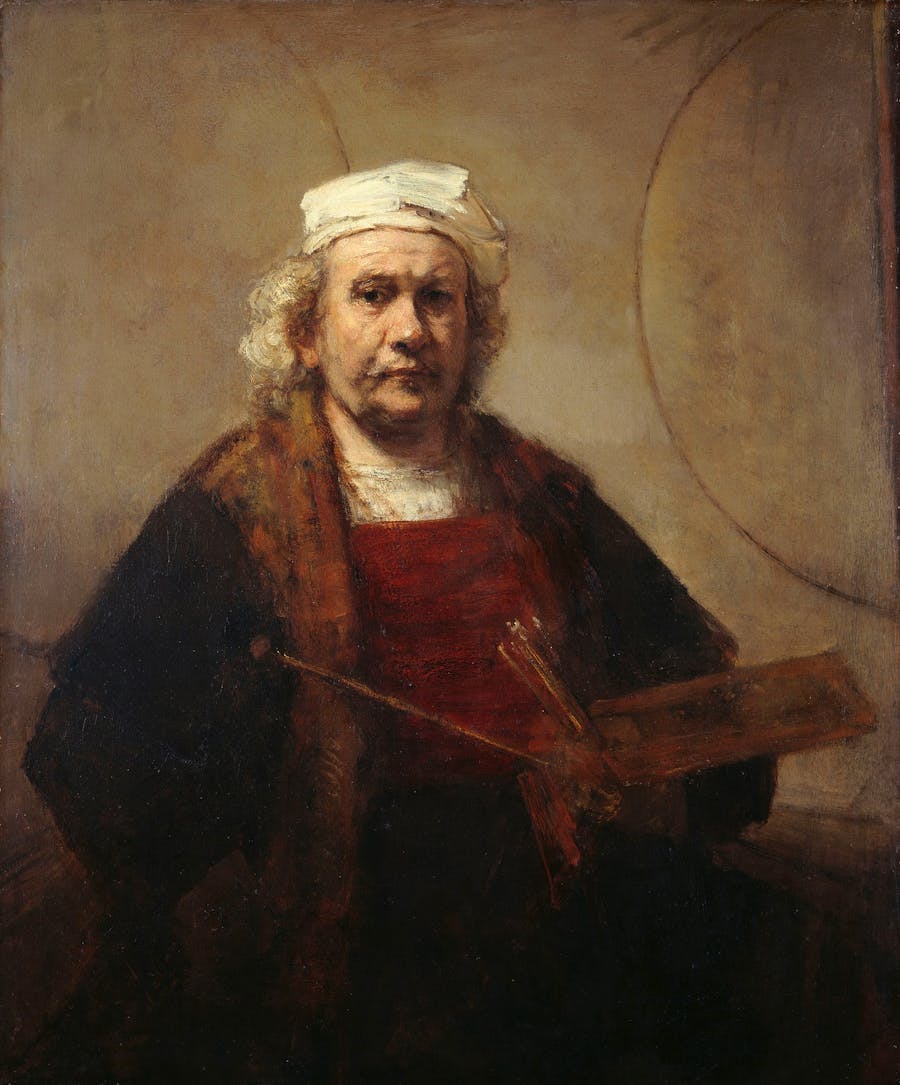Rembrandt (1606-1669), ‘Self-Portrait with Two Circles’, c. 1665–1669, oil on canvas, 114.3 cm × 94 cm. Photo: Wiki Commons.