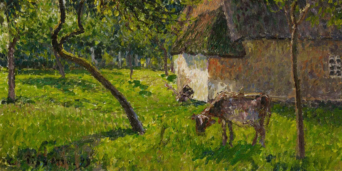 Camille Pissarro, ‘Verger à Varengeville avec vache (Un clos à Varengeville)’, 1899, oil on canvas, 46.5 x 55.3 cm, signed and dated (detail). Photo © Lempertz