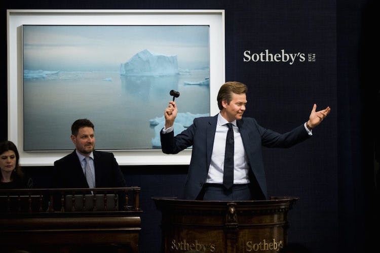 Gerhard Richter Eisberg sold for £17.7 million at Sotheby's last week. Photo: Courtesy Tristan Fewings / Getty Images for Sotheby's
