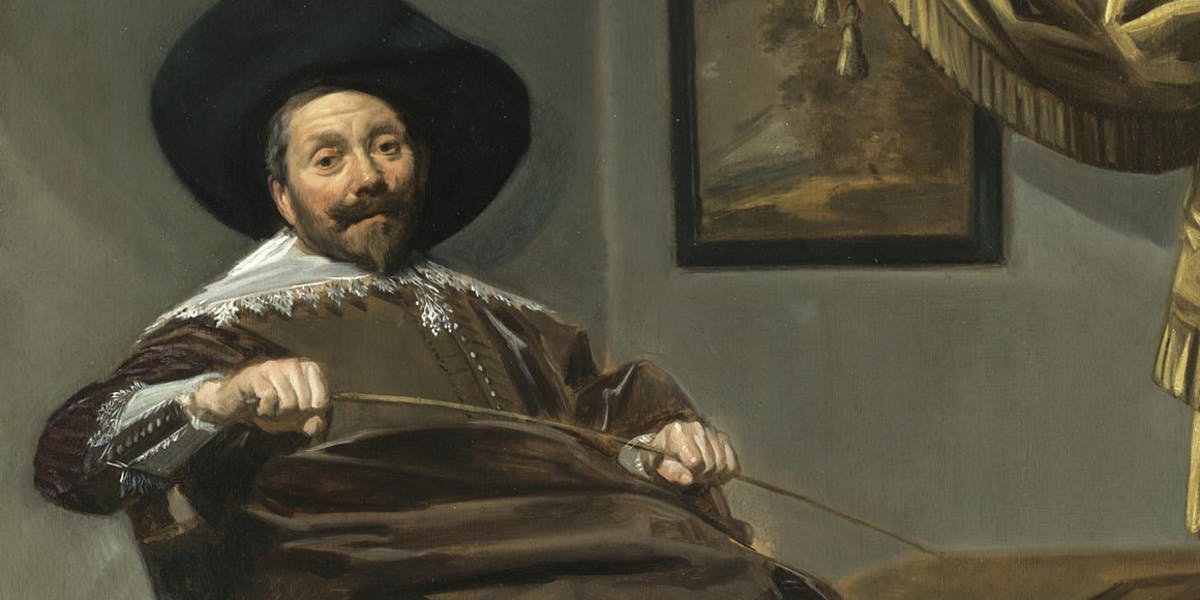 Frans Hals, Portrait of Willem Heithessen, seated on a chair and holding a riding crop, 1634, sold at Sotheby's for 8.9 million euros in 2008, image © Sotheby's