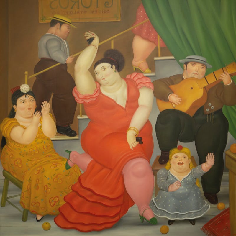 Fernando Botero (1932-2023), Tablao flamenco, 1984, oil/canvas, 201.3 x 202.6 cm. Image © Christie's
