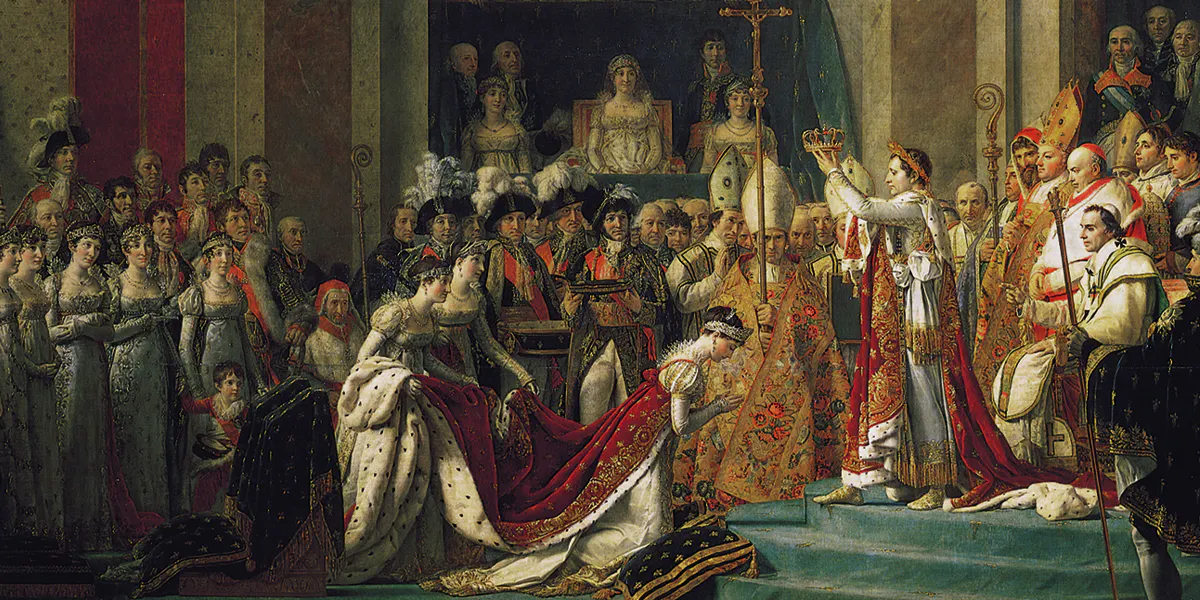 Jacques-Louis David, Die Krönung Napoleons, 1805-07, Musée du Louvre, Paris. Foto gemeinfrei (Detail)