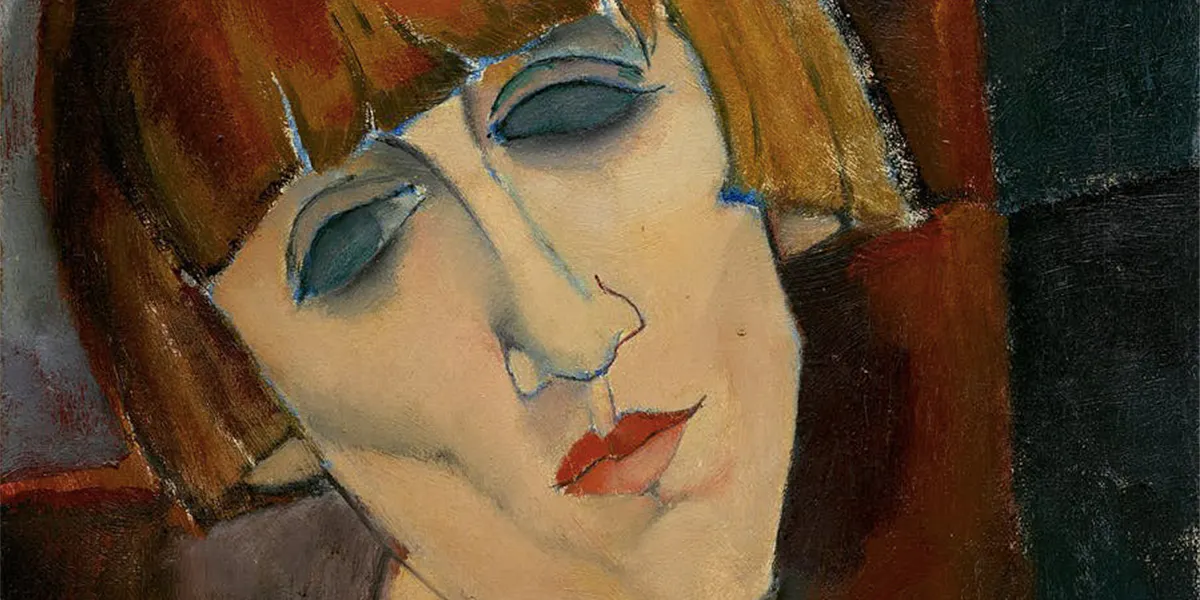 Amedeo Modigliani (1884–1920), Madame Kisling, 1917, Öl/Lwd., 46,2 x 33,2 cm, National Gallery of Art, Washington, D. C. Foto gemeinfrei (Detail)