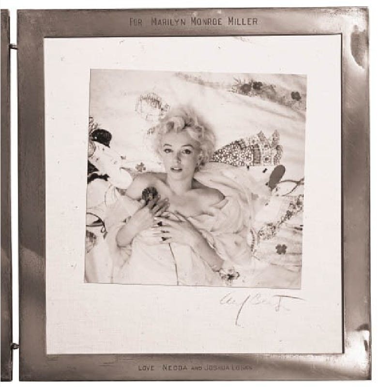 Photo by Cecil Beaton from 1956 in a triptych frame. Monroe received the triptych as a gift from director Joshua Logan and his wife Nedda. Photo © Christie's