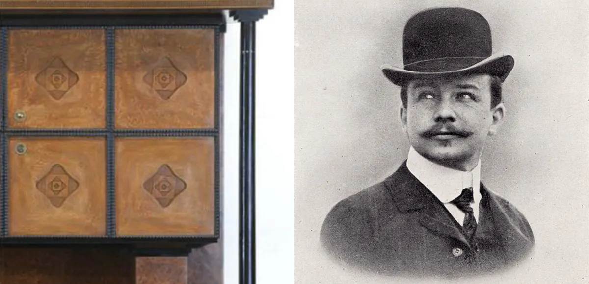 Links: Foto © AH Satow (Detail) || Rechts: Joseph Maria Olbrich | Foto via Wikimedia Commons