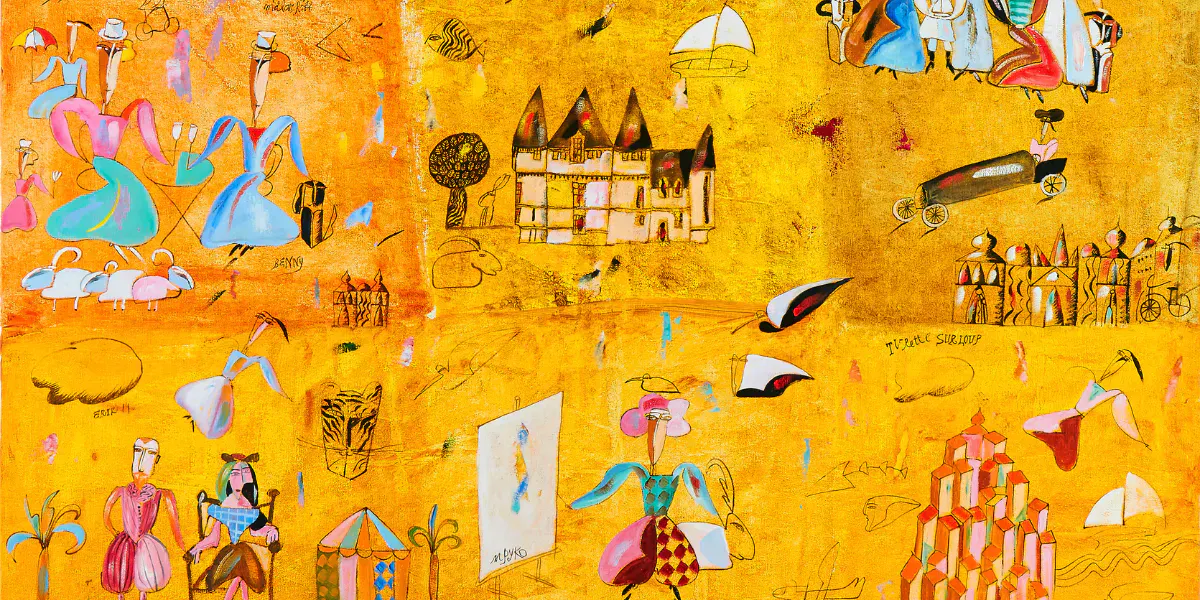 Madeleine Pyk, "Arche de Noé", huile sur toile, 200 x 150 cm. Photo © Uppsala Auktionskammare (détail)