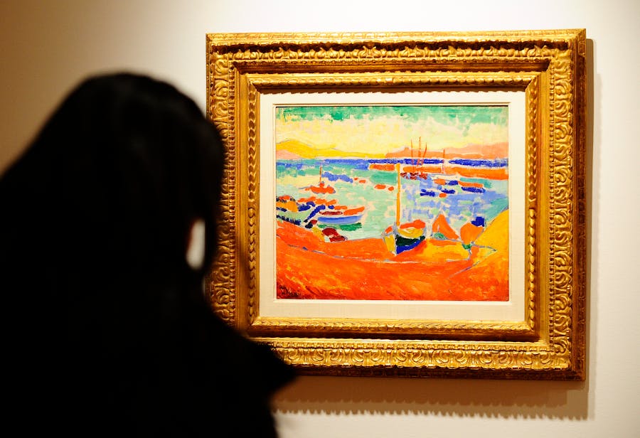 Andre Derain's 'Bateaux a Collioure' is exhibited at Christie's in New York on January 24, 2011 during the press preview of the forthcoming Impressionist and Modern and The Art of the Surreal sales. Christie's Impressionist and Modern and The Art of the Surreal sales are scheduled for 9 February 2011 in London. AFP PHOTO/Emmanuel Dunand (Photo credit should read EMMANUEL DUNAND/AFP via Getty Images)