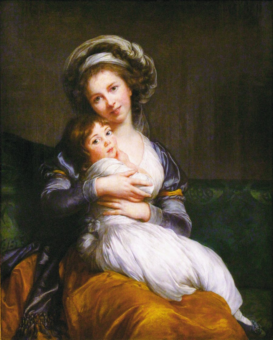 Elisabeth Vigée Le Brun, 'Self-portrait with Her Daughter, Julie', 1786, olja på trä. Foto public domain
