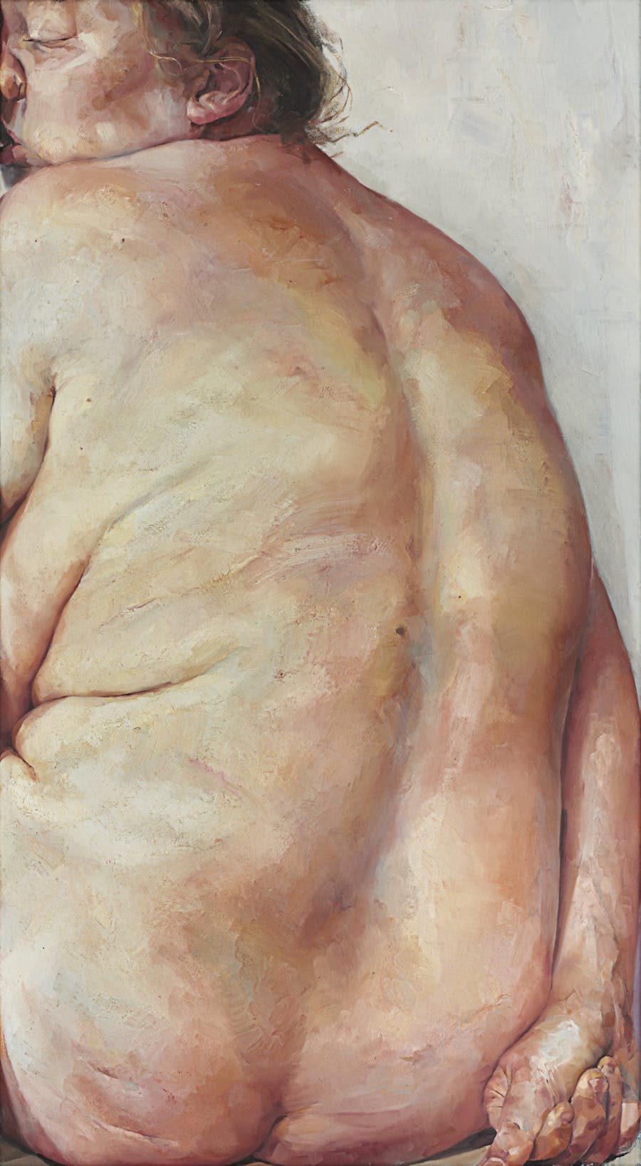 Jenny Saville (1970-), ‘Juncture’, 1994, oil on canvas, 120 x 66 cm. Image via Christie’s. 