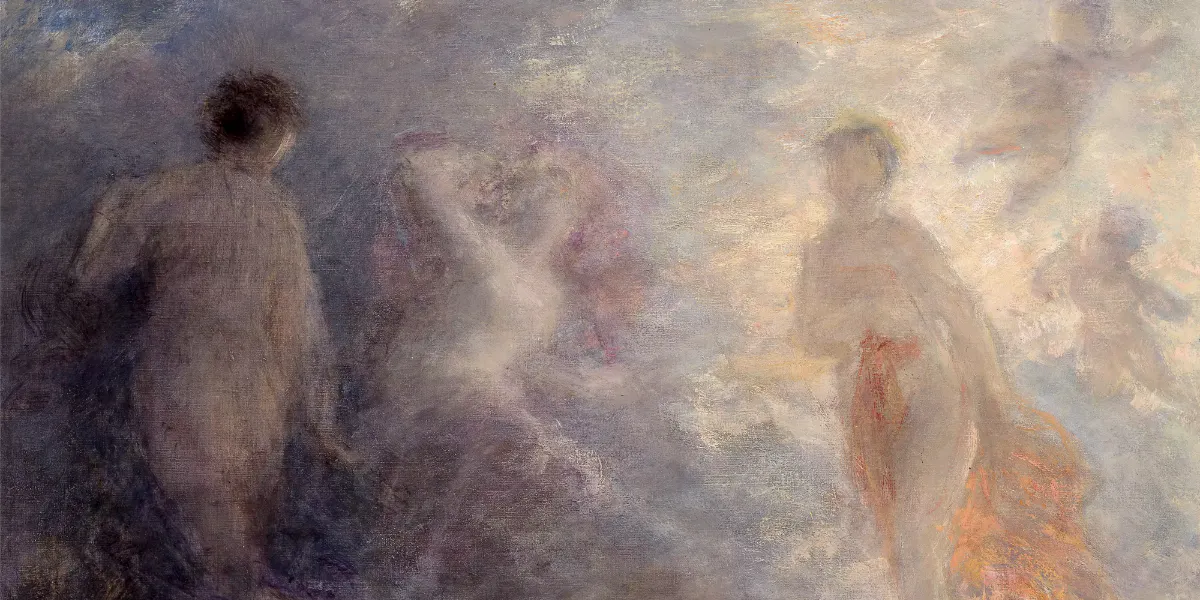 Henri-Théodore Fantin-Latour, francese (1836-1904), L'Aurore chassant la Nuit, olio su tela, firmato "Fantin" (in basso a sinistra), 66 x 81,8 cm. Foto © Roseberys (dettaglio)