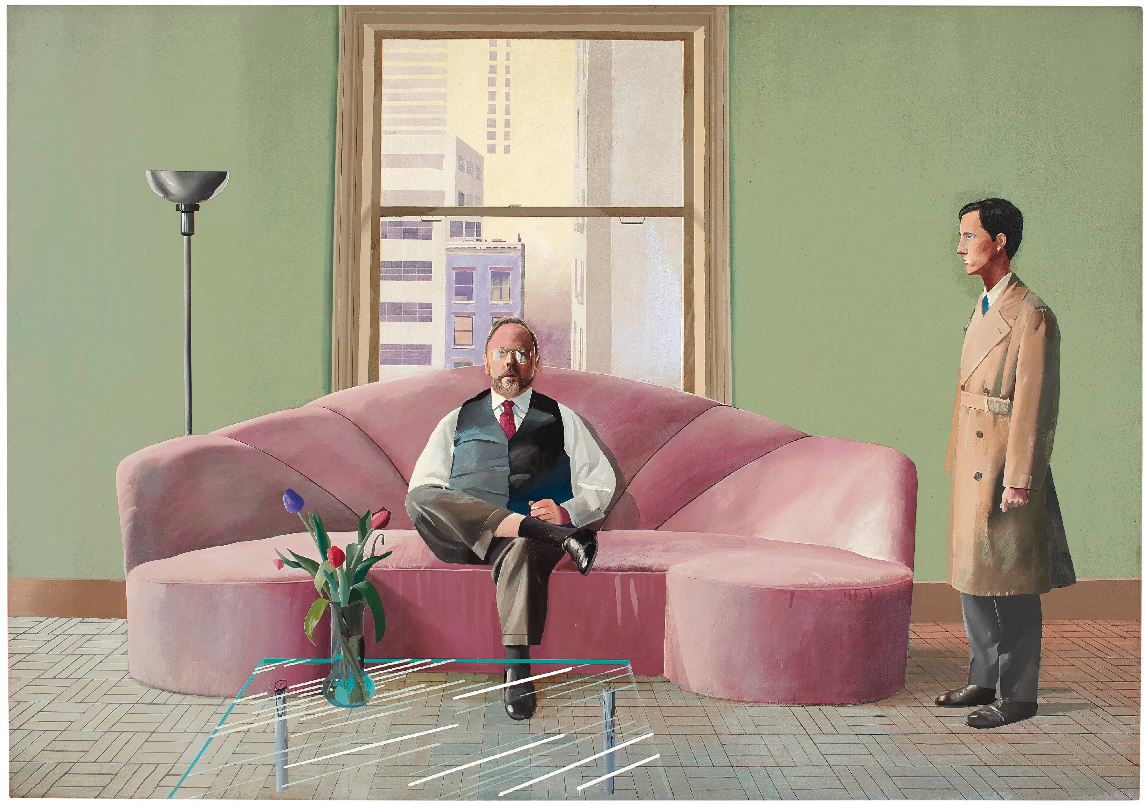 Henry Geldzahler and Christopher Scott, David Hockney. 1969, oil on canvas. Image: Christie's